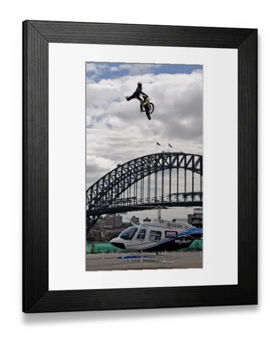 Framed Print : Australia-Us-Motorbike-Helicopter Framed Print : Australia-Us-Motorbike-Helicopter