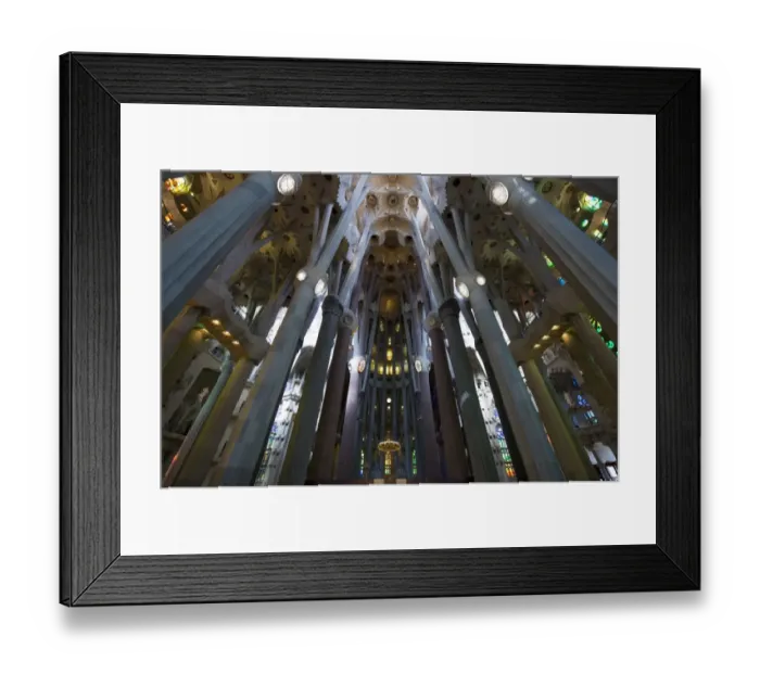 Framed Print : Interior view of the Expiatory Church of the Sagrada Familia (Holy Family) basilica