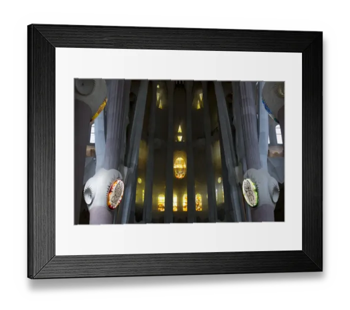 Framed Print : Picture shows a interior view of the Expiatory Church of the Sagrada Familia Framed Print : Picture shows a interior view of the Expiatory Church of the Sagrada Familia