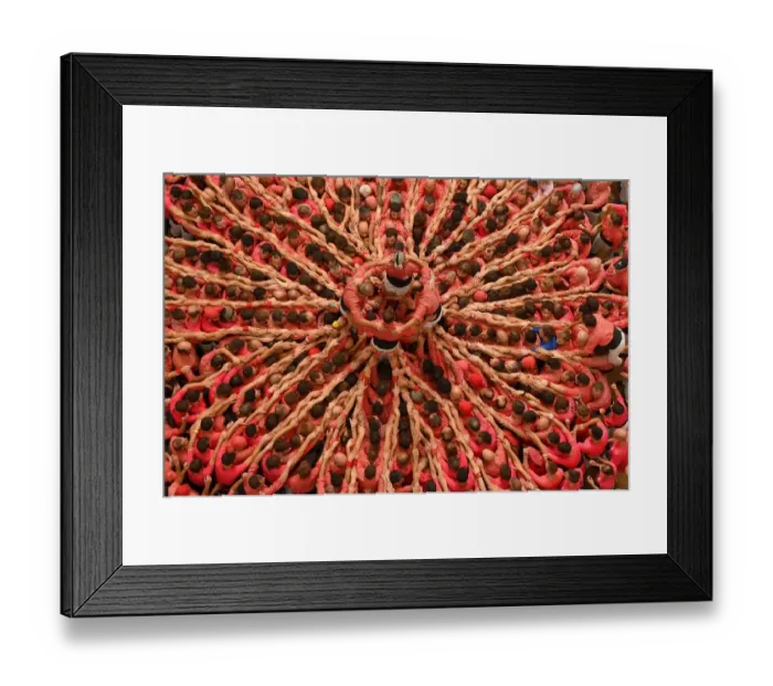 Framed Print : Spain-Catalonia-Human-Towers-Castellers Framed Print : Spain-Catalonia-Human-Towers-Castellers