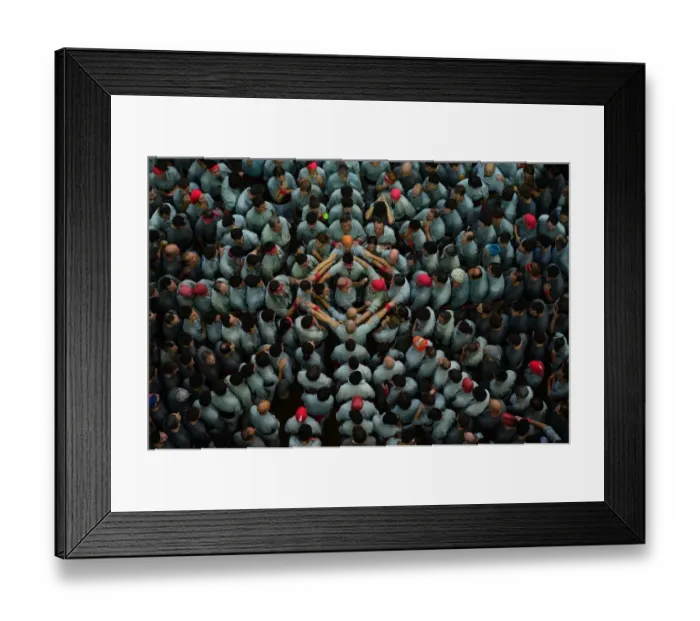 Framed Print : Spain-Catalonia-Human-Towers-Castellers Framed Print : Spain-Catalonia-Human-Towers-Castellers