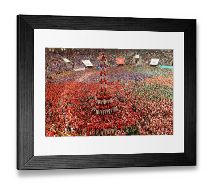 Framed Print : Spain-Catalonia-Human-Towers-Castellers