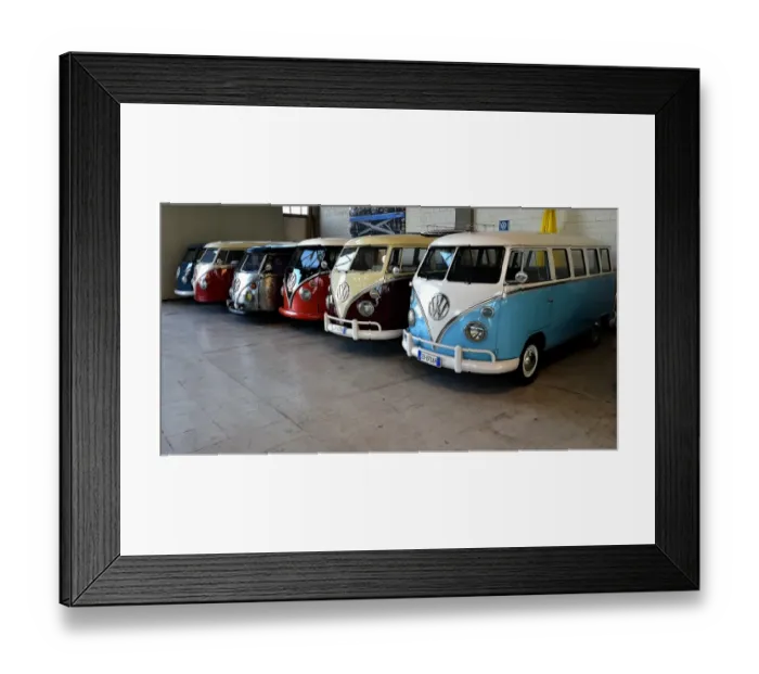 Framed Print : Italy-Vintage-Vw-Kombi-Feature