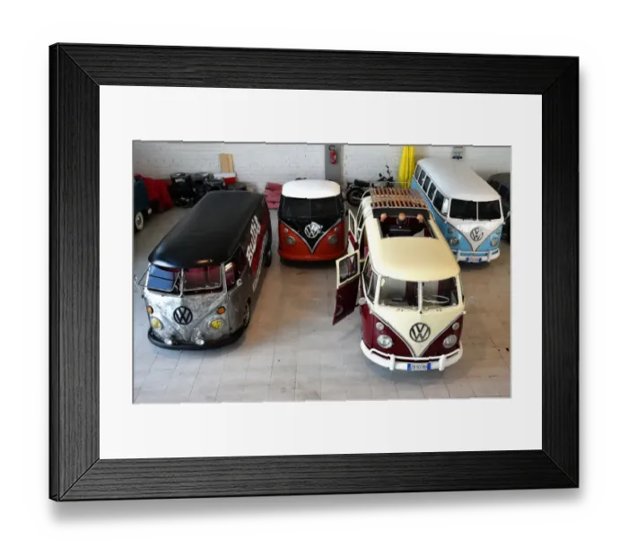 Framed Print : Italy-Vintage-Vw-Kombi-Feature