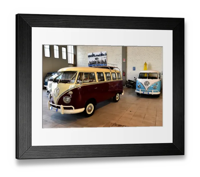 Framed Print : Italy-Vintage-Vw-Kombi-Feature