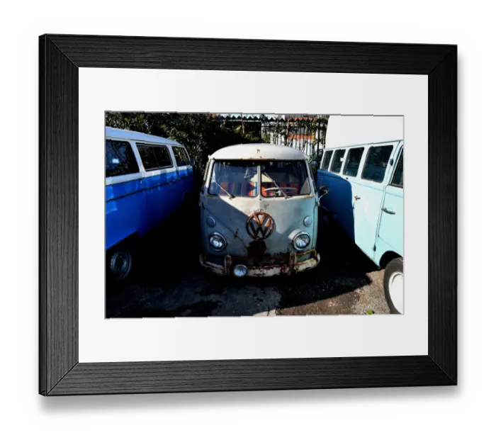 Framed Print : Italy-Vintage-Vw-Kombi-Feature