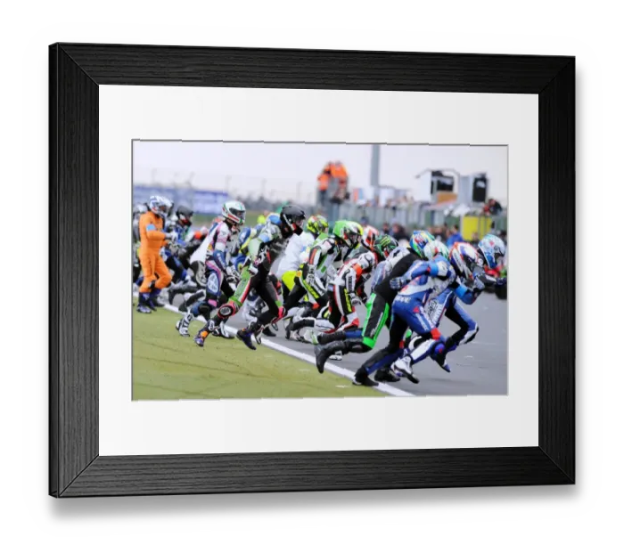 Framed Print : Riders Run to Bike at Bol d Or Framed Print : Riders Run to Bike at Bol d Or