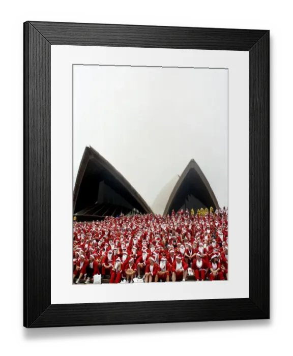 Framed Print : Australia-Society-Christmas-Santas