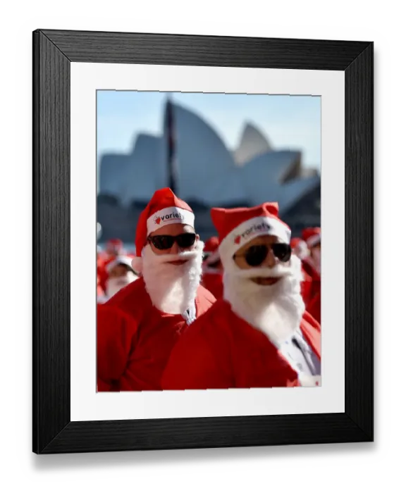 Framed Print : Australia-Christmas-Santa-Race Framed Print : Australia-Christmas-Santa-Race