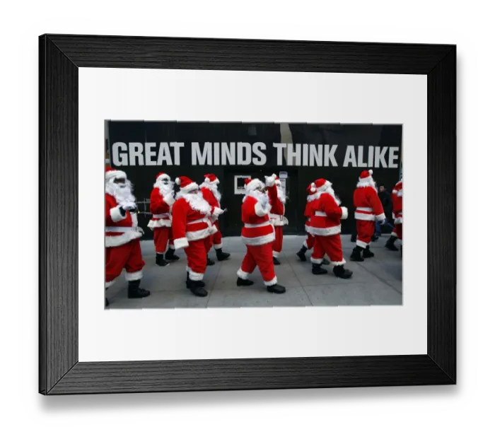 Framed Print : Us-Holiday-Santas-03