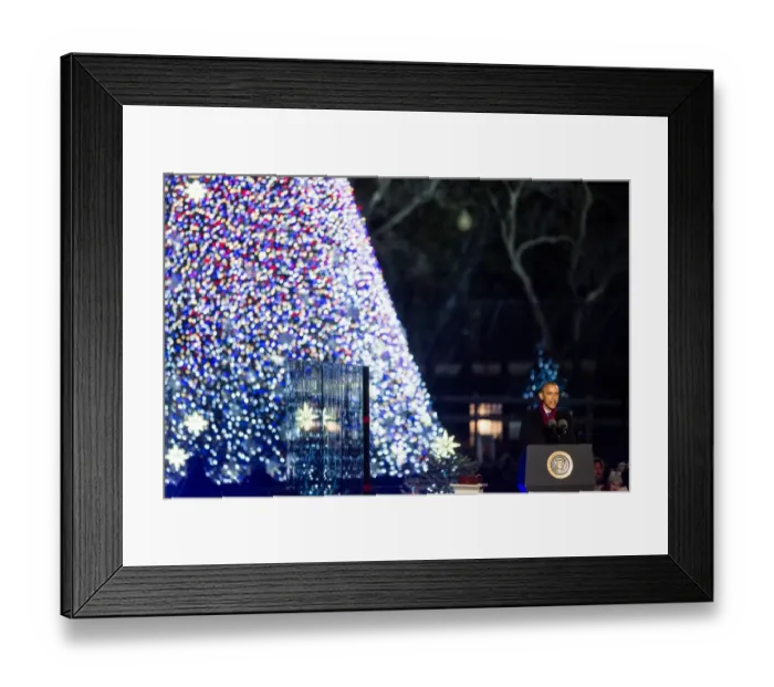 Framed Print : Us-Politics-Holiday-Christmas-Tree-Obama