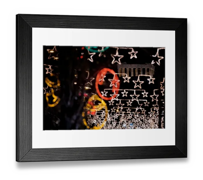Framed Print : Greece-Christmas-Lights-Feature Framed Print : Greece-Christmas-Lights-Feature