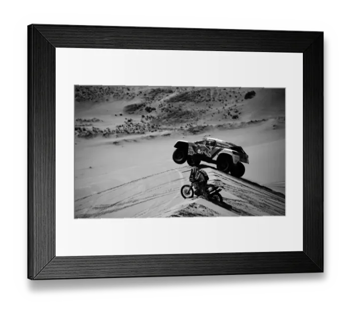 Framed Print : Auto-Moto-Rally-Dakar-Stage4-Black and White