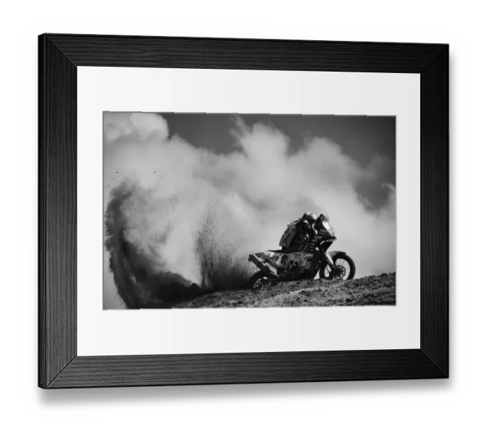 Framed Print : Auto-Moto-Rally-Dakar-Stage4-Black and White