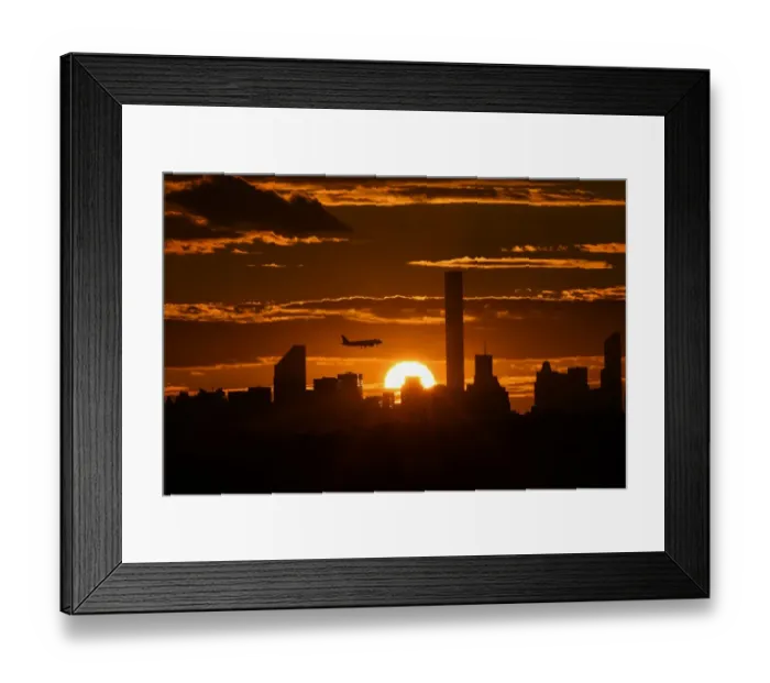 Framed Print : Us-New York-Skyline-Sunset Framed Print : Us-New York-Skyline-Sunset