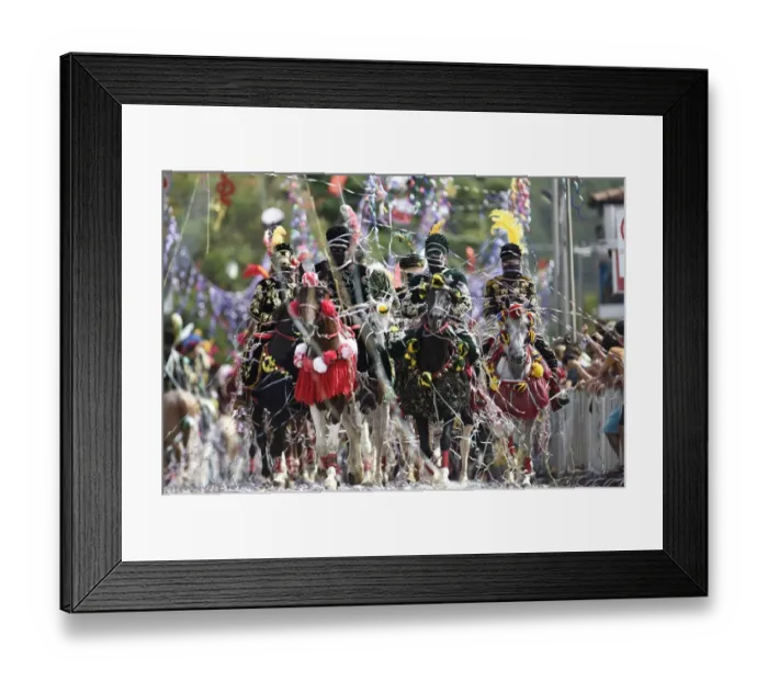 Framed Print : Brazil-Carnival-Horseback Framed Print : Brazil-Carnival-Horseback