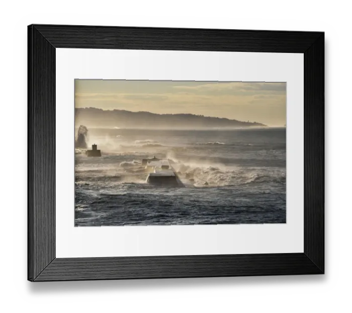 Framed Print : France-Weather-Breakwater