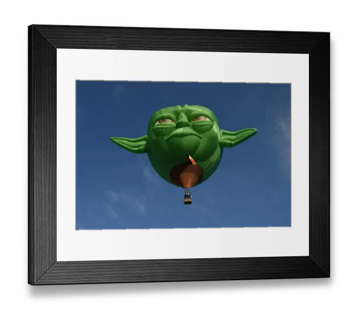 Framed Print : Yoda Hot Air Balloon