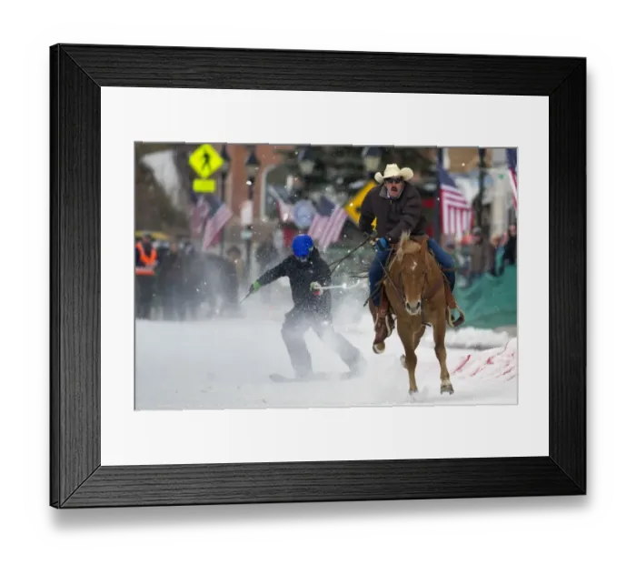 Framed Print : Ski Joring-Us -Colorado-Offbeat Framed Print : Ski Joring-Us -Colorado-Offbeat