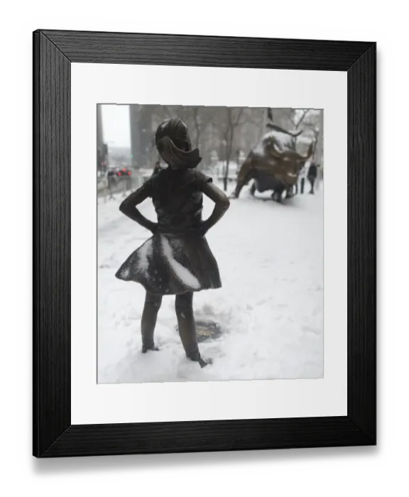 Framed Print : Us-Weather-Frarless Girl Statue