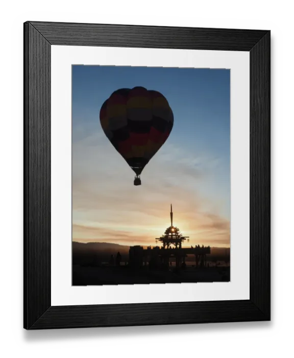Framed Print : Hot Air Balloon above the Solar Temple Framed Print : Hot Air Balloon above the Solar Temple