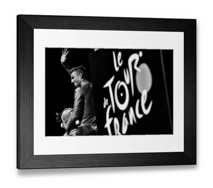 Framed Print : Cycling-Fra-Tdf2017-Podium-Black and White