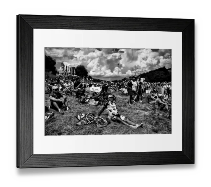 Framed Print : Cycling-Fra-Tdf2017-Fans-Black and White