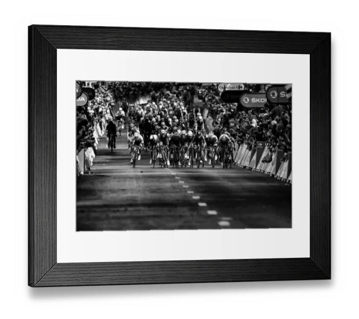 Framed Print : Cycling-Fra-Ger-Bel-Tdf2017-Line-Black and White