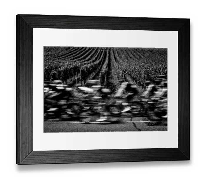 Framed Print : Cycling-Fra-Tdf2017-Postcard-Black and White Framed Print : Cycling-Fra-Tdf2017-Postcard-Black and White