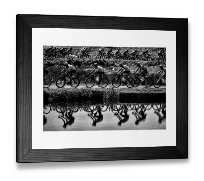 Framed Print : Cycling-Fra-Tdf2017-Pack-Postcard-Black and White Framed Print : Cycling-Fra-Tdf2017-Pack-Postcard-Black and White