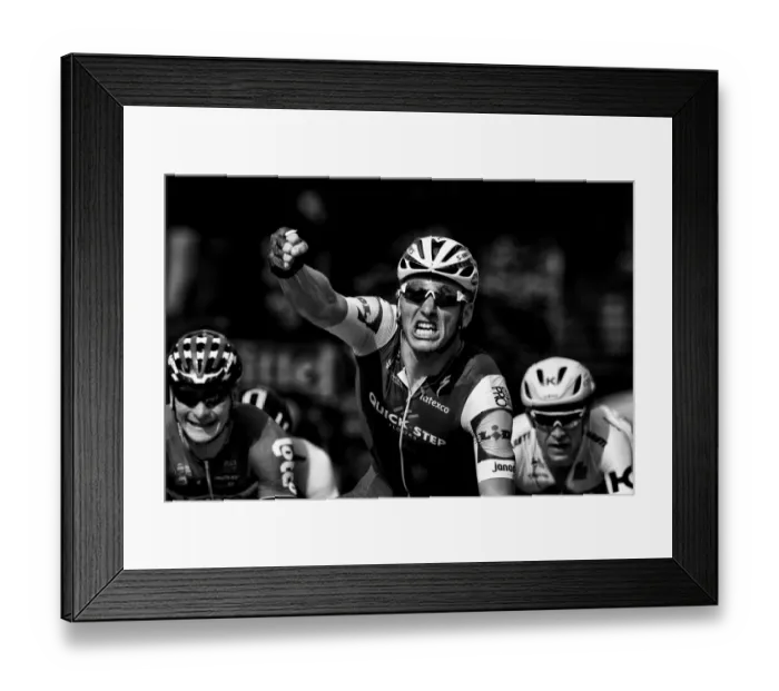 Framed Print : Cycling-Fra-Tdf2017-Line-Black and White