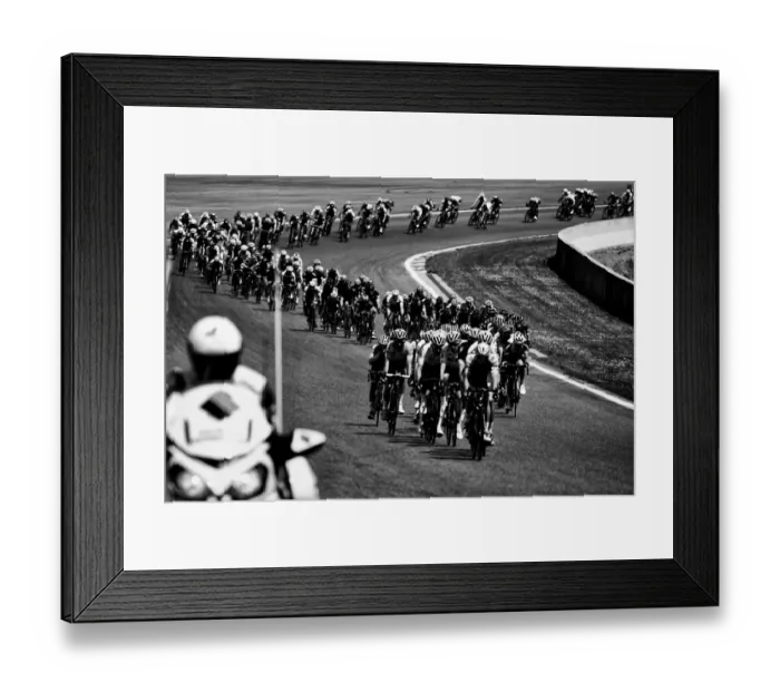Framed Print : Cycling-Fra-Bel-Tdf2017-Pack-Black and White