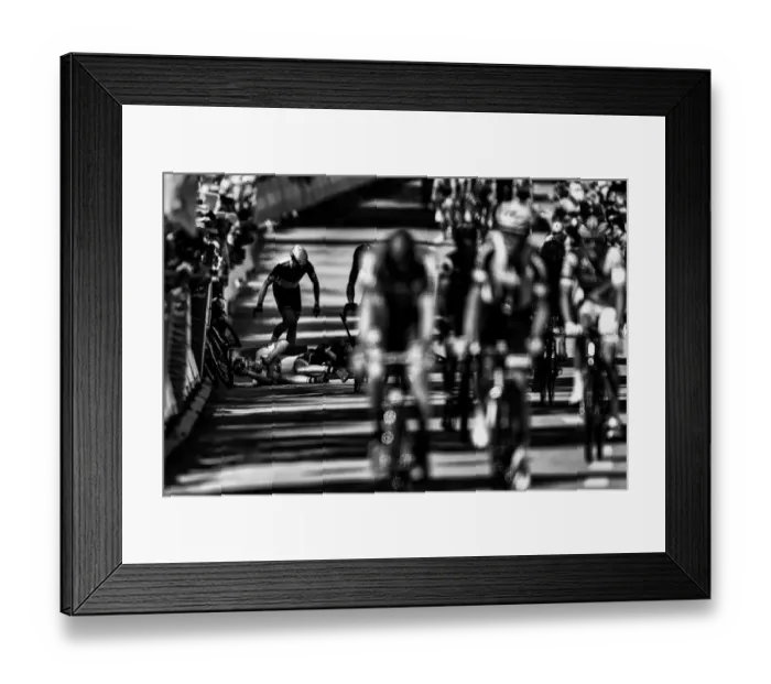 Framed Print : Cycling-Fra-Tdf2017-Line-Falls-Black and White Framed Print : Cycling-Fra-Tdf2017-Line-Falls-Black and White