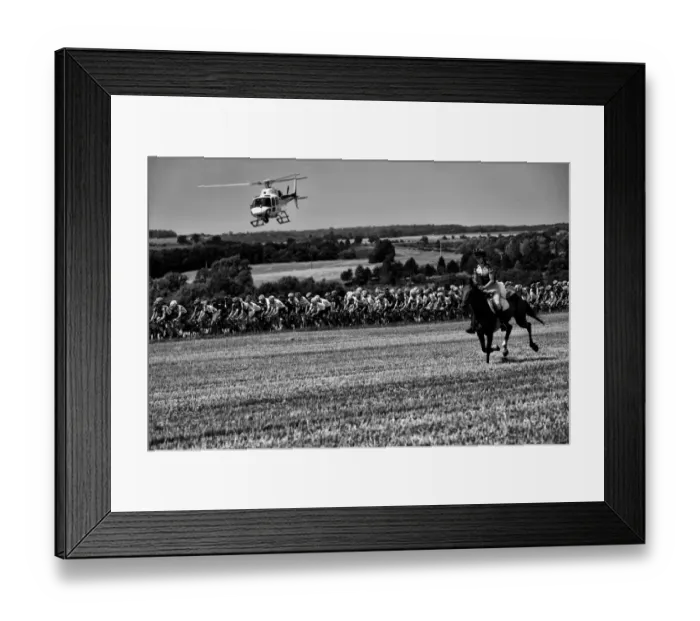 Framed Print : Cycling-Fra-Tdf2017-Pack-Postcard-Black and White Framed Print : Cycling-Fra-Tdf2017-Pack-Postcard-Black and White
