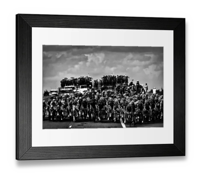 Framed Print : Cycling-Fra-Tdf2017-Pack-Black and White Framed Print : Cycling-Fra-Tdf2017-Pack-Black and White