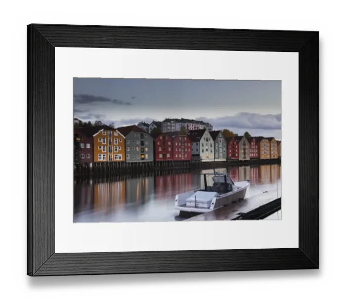 Framed Print : Norway-Travel-Feature-Houses-Boat Framed Print : Norway-Travel-Feature-Houses-Boat
