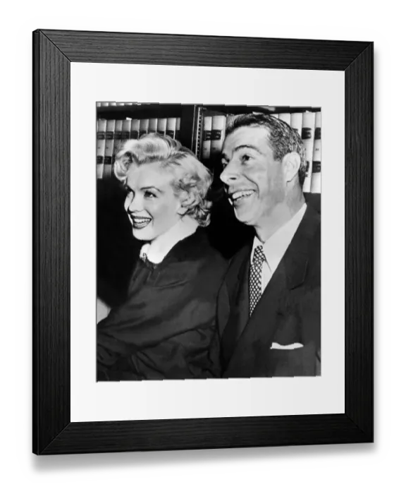 Framed Print : American Actress Marilyn Monroe Poses with her husband Joe Di Maggio
