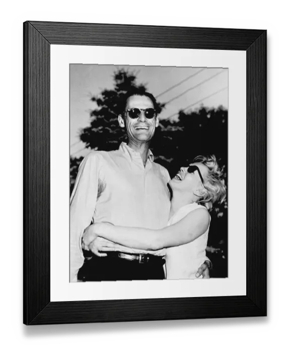 Framed Print : American writer Arthur Miller and actress Marilyn Monroe
