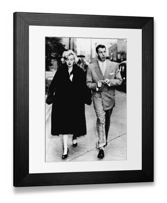 Framed Print : American Baseball Player Joe DiMaggio with Marilyn Monroe
