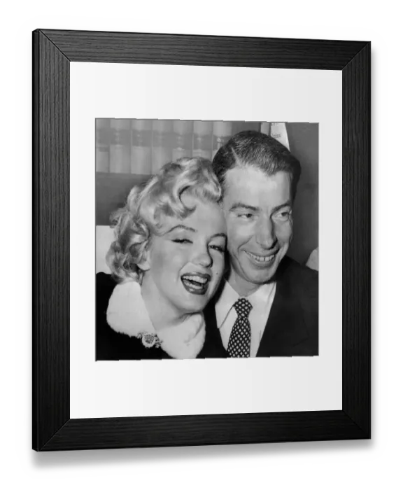 Framed Print : Marilyn Monroe with Joe DiMaggio during their wedding ceremony Framed Print : Marilyn Monroe with Joe DiMaggio during their wedding ceremony