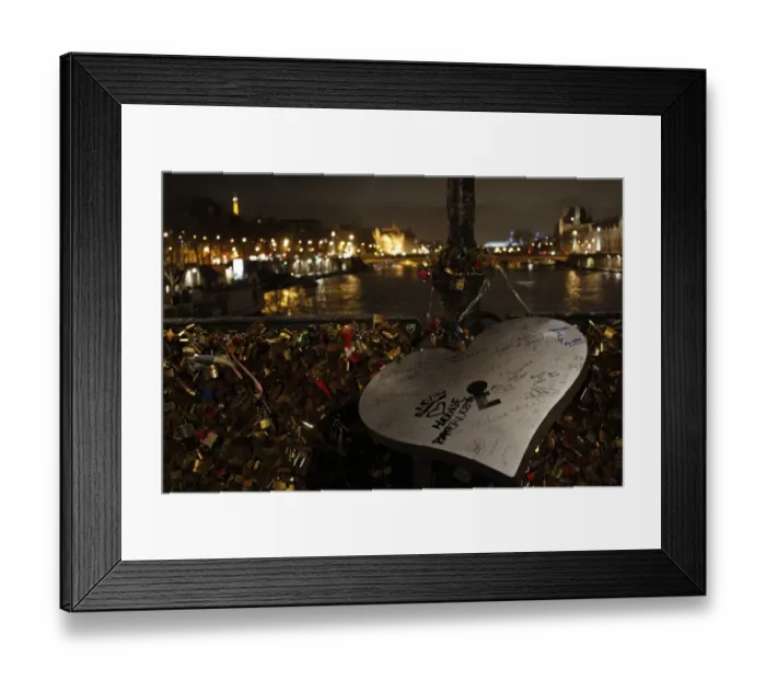 Framed Print : France-Paris-Bridge-Love-Locks Framed Print : France-Paris-Bridge-Love-Locks
