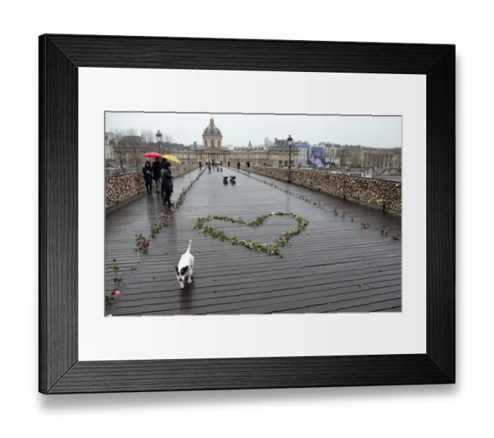 Framed Print : Valentines Day Pont des Arts bridge Framed Print : Valentines Day Pont des Arts bridge