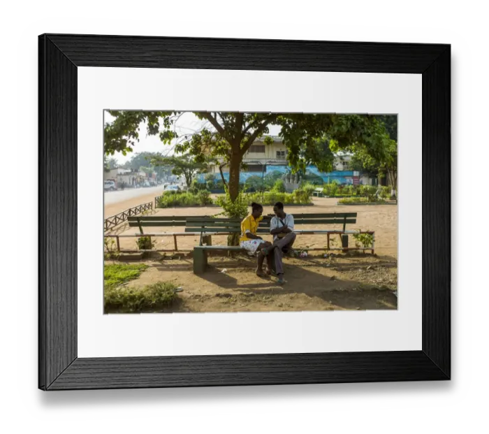 Framed Print : A couple speaks in a park in the centre of Bangui, Central African Republic, on February 13 Framed Print : A couple speaks in a park in the centre of Bangui, Central African Republic, on February 13