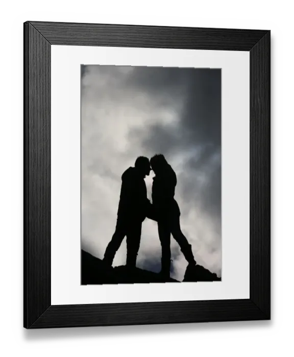 Framed Print : A coupe kisses at the Uzquiza dam near Burgos, on February 16, 2014 Framed Print : A coupe kisses at the Uzquiza dam near Burgos, on February 16, 2014