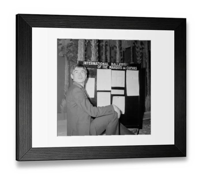 Framed Print : Soviet born ballet dancer Rudolf Nureyev Poses at the Theatre des Champs Elyses