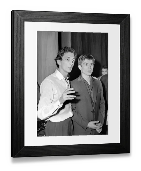Framed Print : Director of the International Ballet of the Marquis de Cuevas Mr. Larrain talking to Rudolf Nureyev