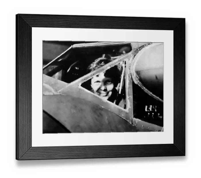 Framed Print : Amelia Earhart looking through the cockpit window Framed Print : Amelia Earhart looking through the cockpit window