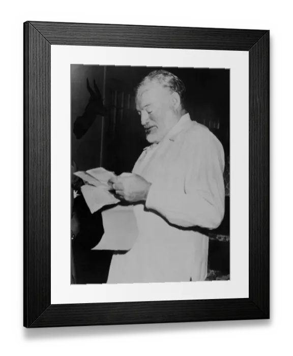 Framed Print : American writer Ernest Hemingway 1952