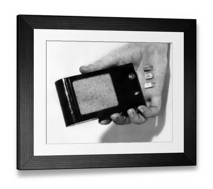 Framed Print : Radio Corporation of America Miniature Transistor Framed Print : Radio Corporation of America Miniature Transistor
