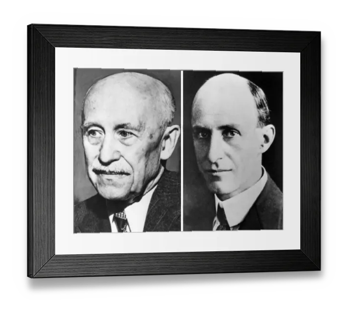 Framed Print : Aviation Pioneers Orville (L) and Wilbur Wright